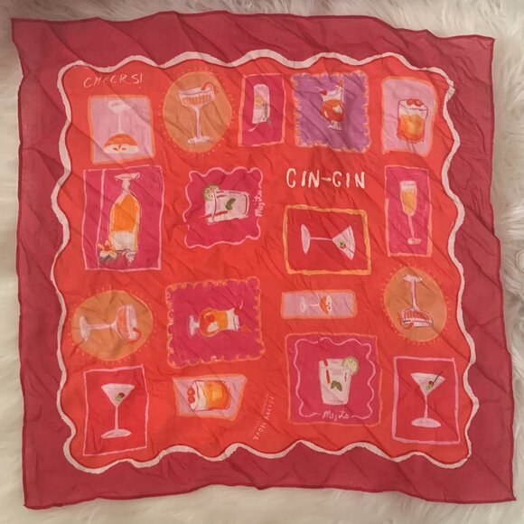 ANTHROPOLOGIE X MAEVE Fall Cocktails Printed Bandana Scarf - Picture 2 of 3